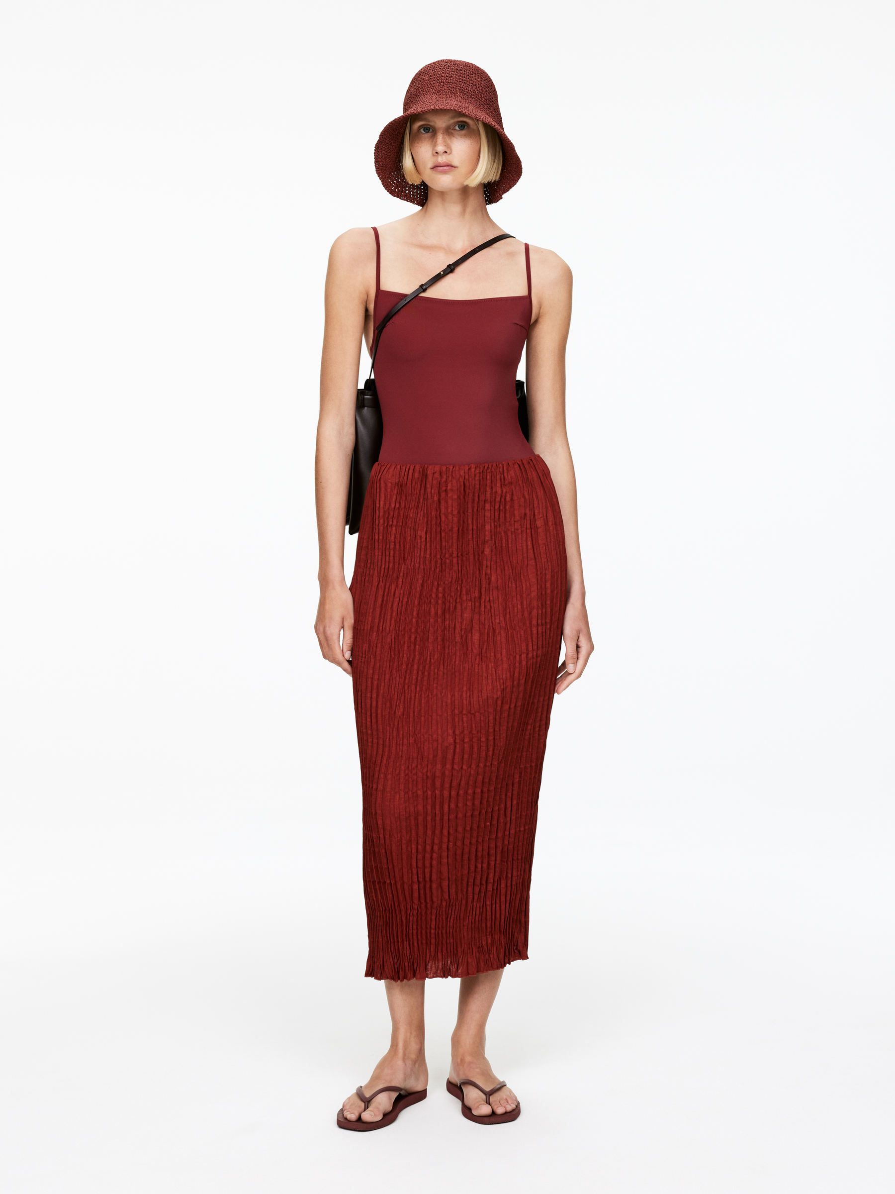 Crinkled Skirt - Rust - Regular fit - Women - StillMedia/Lookbook - 4