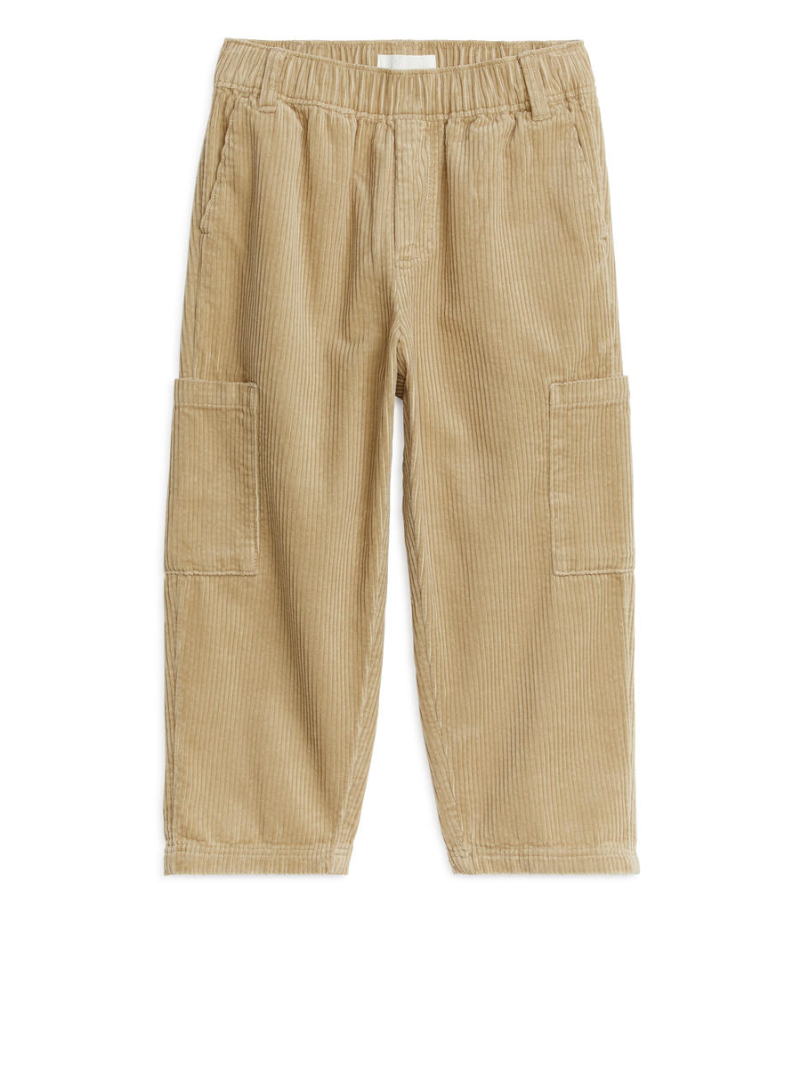 Corduroy Trousers-Beige-6015