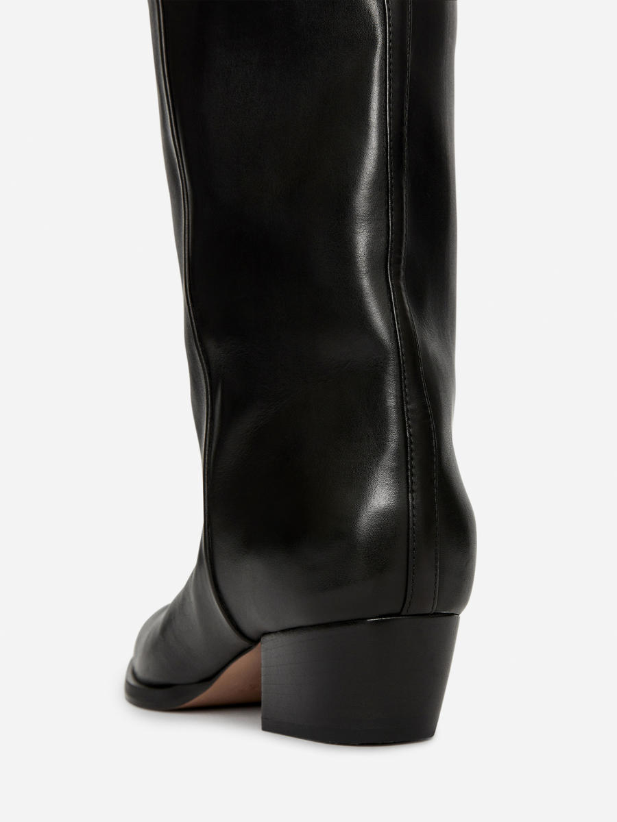 Knee-High Leather Boots-#272628-13147