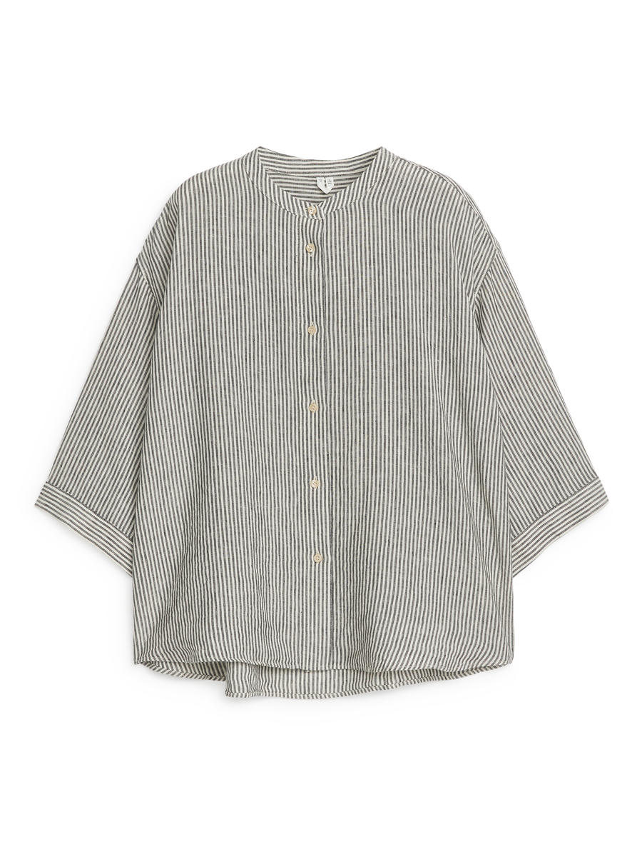 Relaxed Linen Shirt-#272628-12179