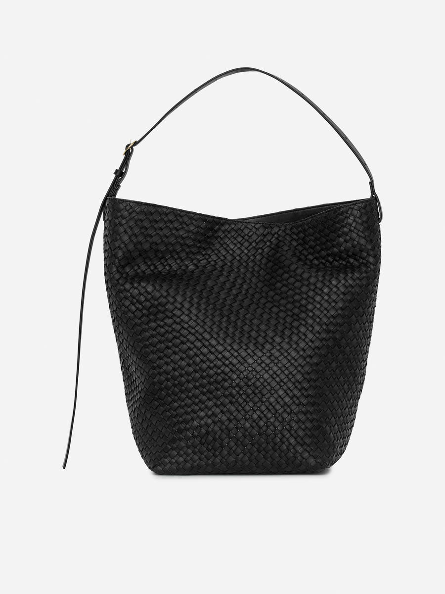 Woven Leather Tote Bag-#272628-13906