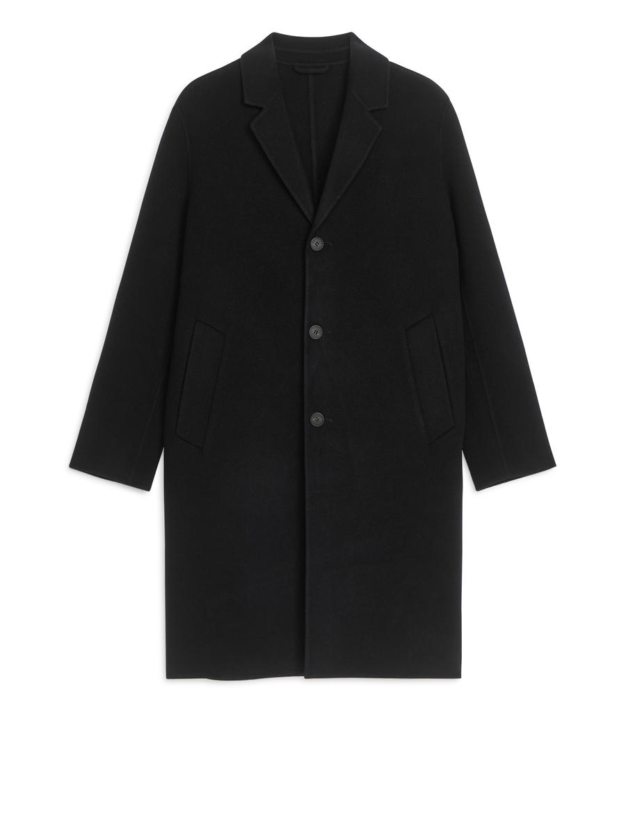 Relaxed Wool Topcoat Black Men ARKET DK