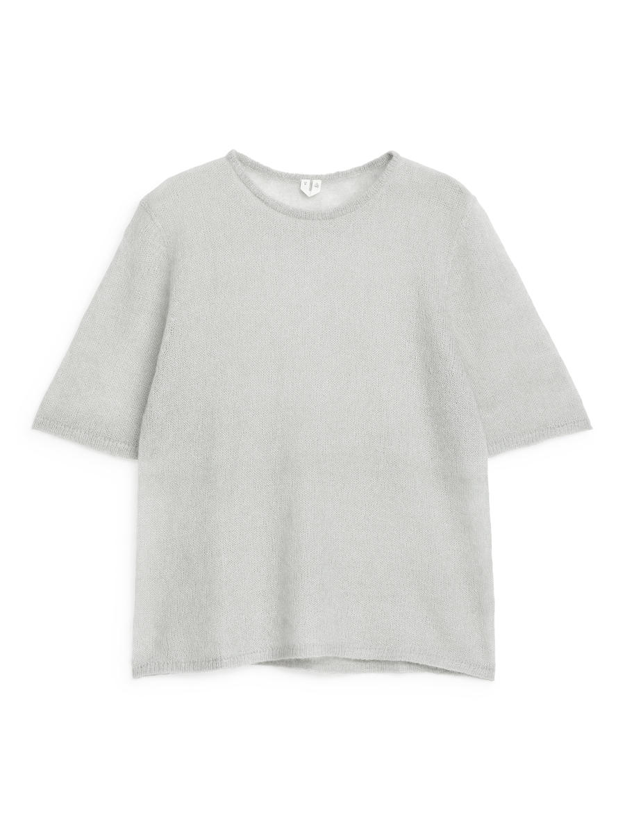 Wool-Mohair Blend Top - Light Grey - Loose fit - Women - 1234858001