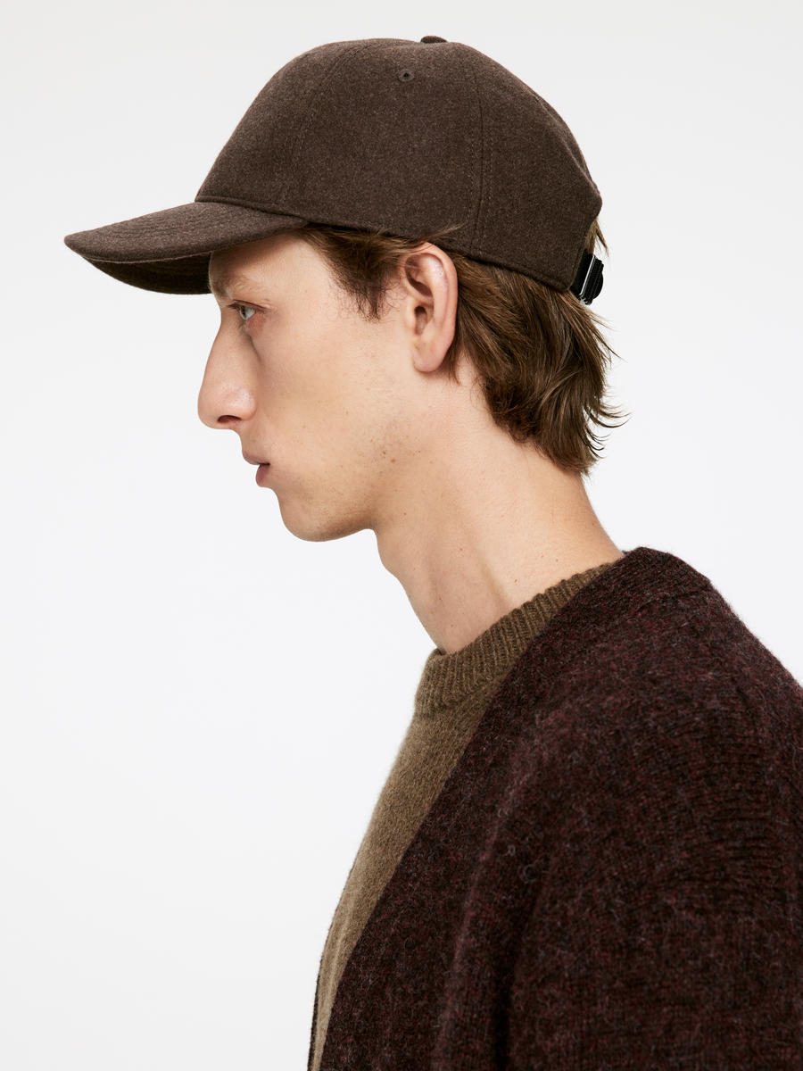 Wool Felt Cap-#3F3838-12654