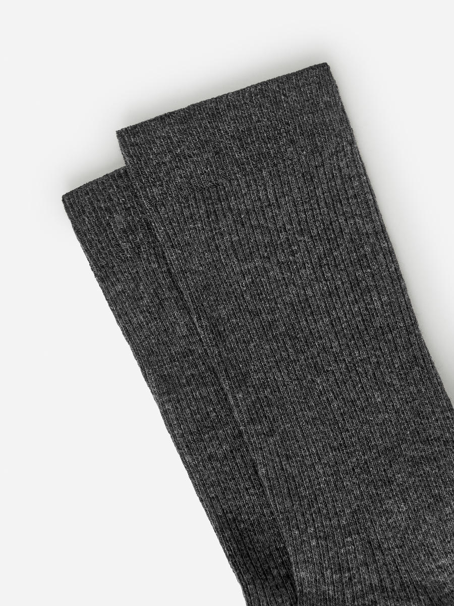 Lot de 3 paires de chaussettes côtelées en coton - Gris chiné - Femme - 1207870002