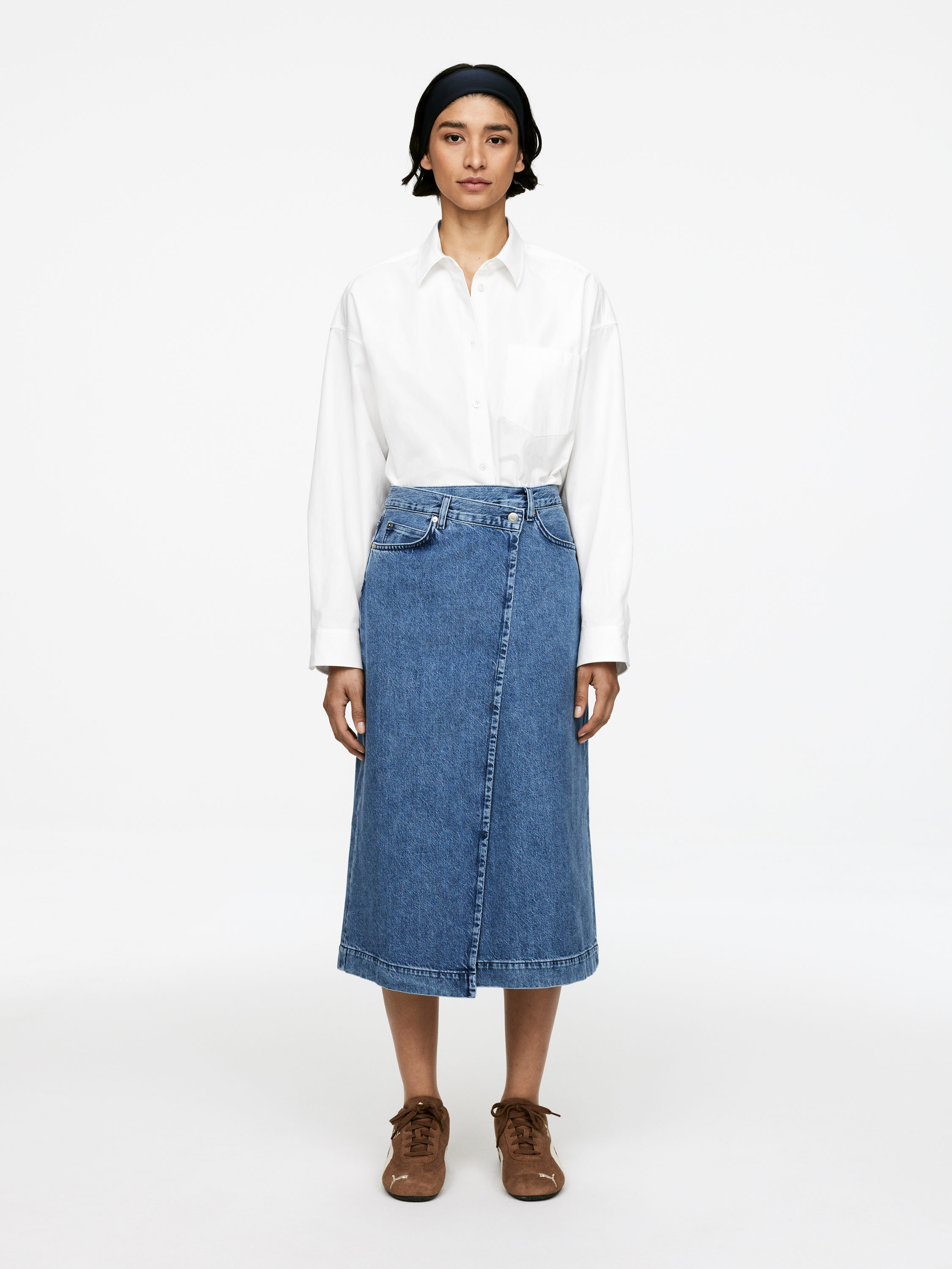 Denim Wrap Skirt – Blue – Women – ARKET NL