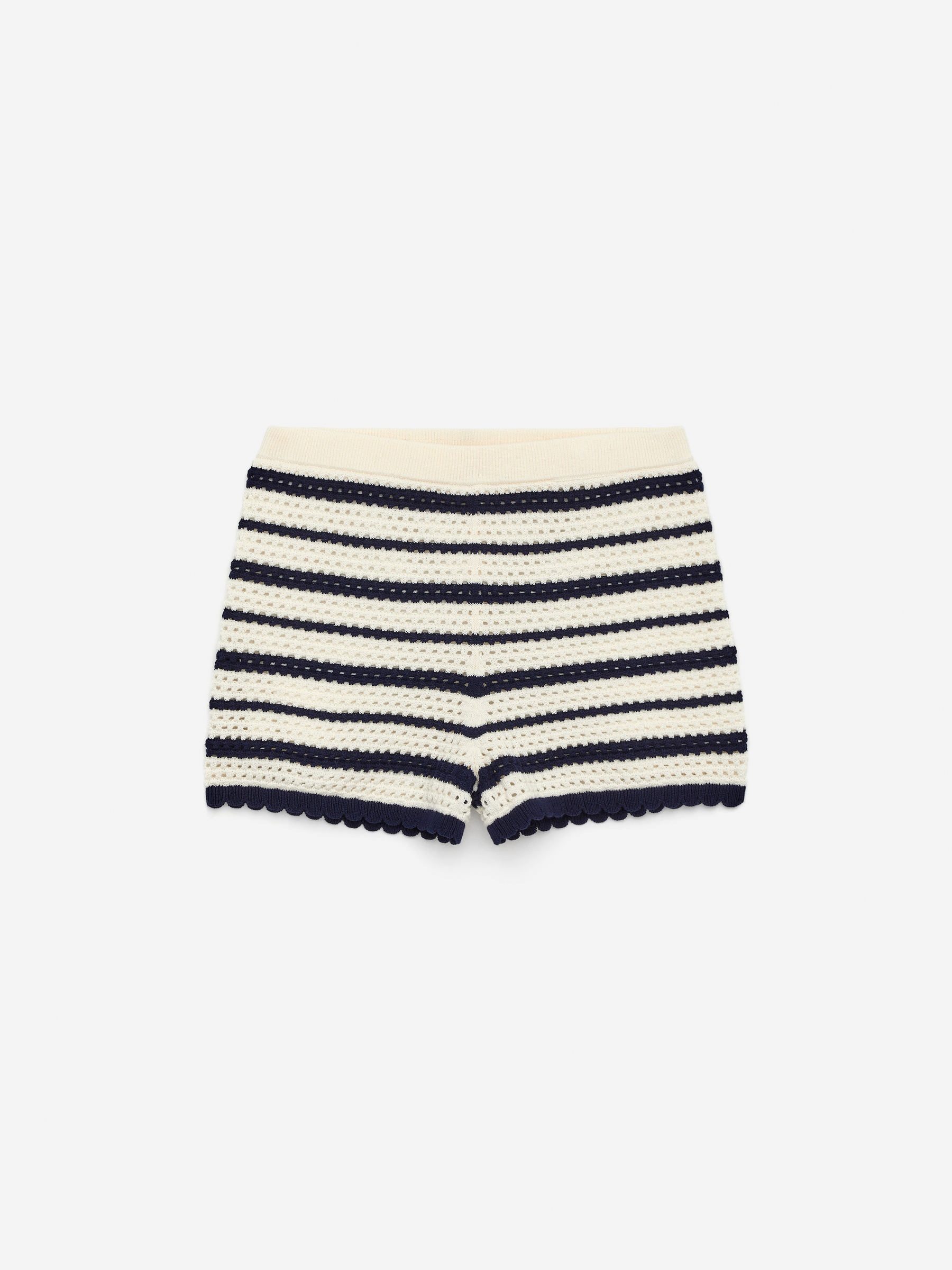 Pointelle-Knit Shorts-#21273C-15723