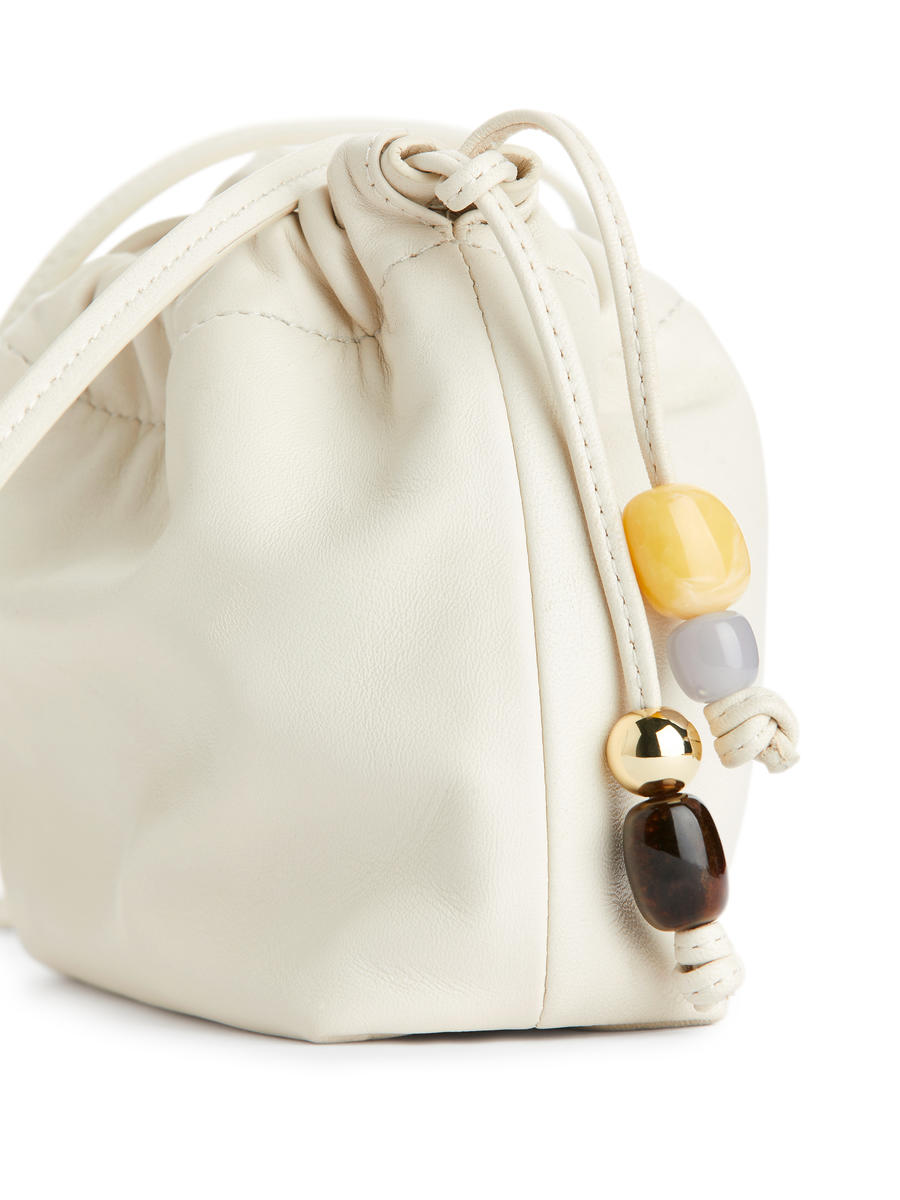 Stone-Detailed Drawstring Bag - Off White - Women - 1220104001