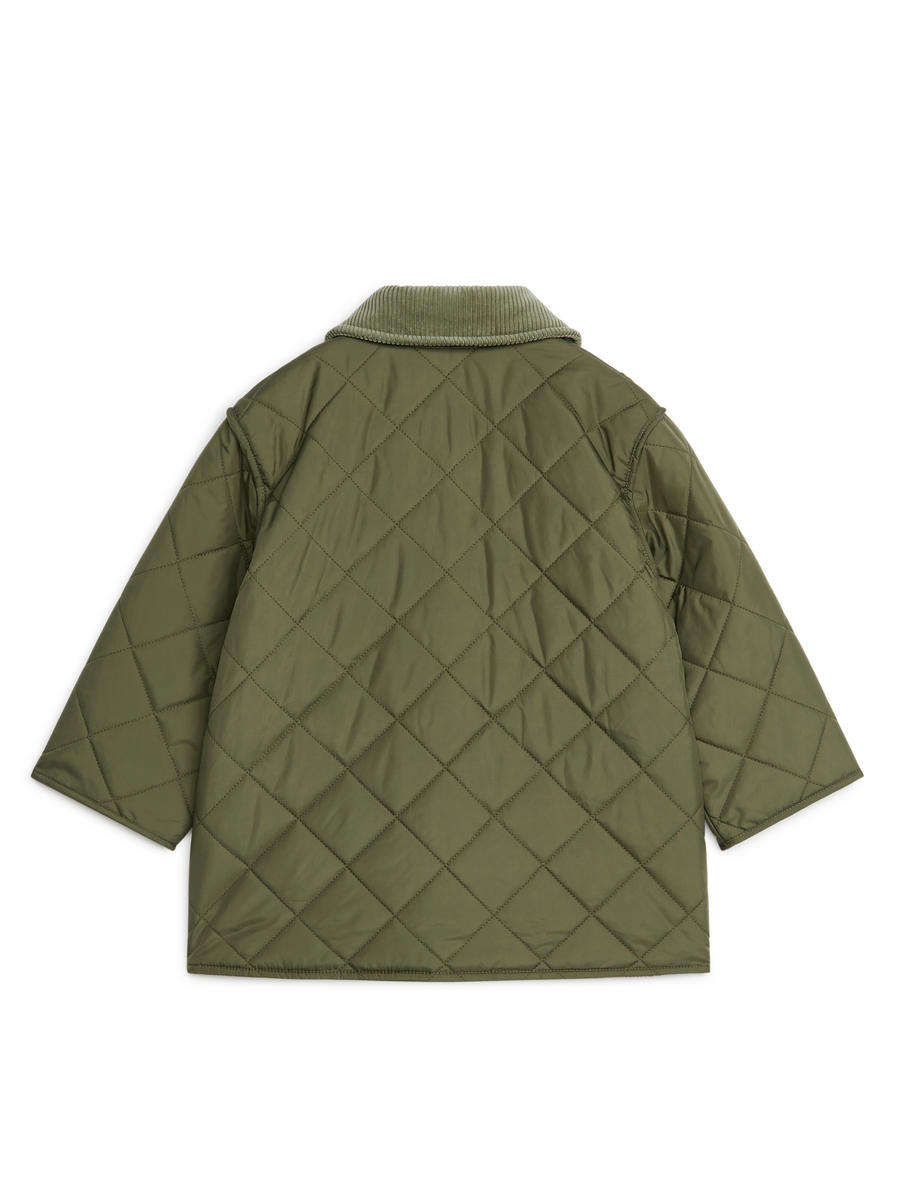 Quilted Jacket-#7C775F-7757