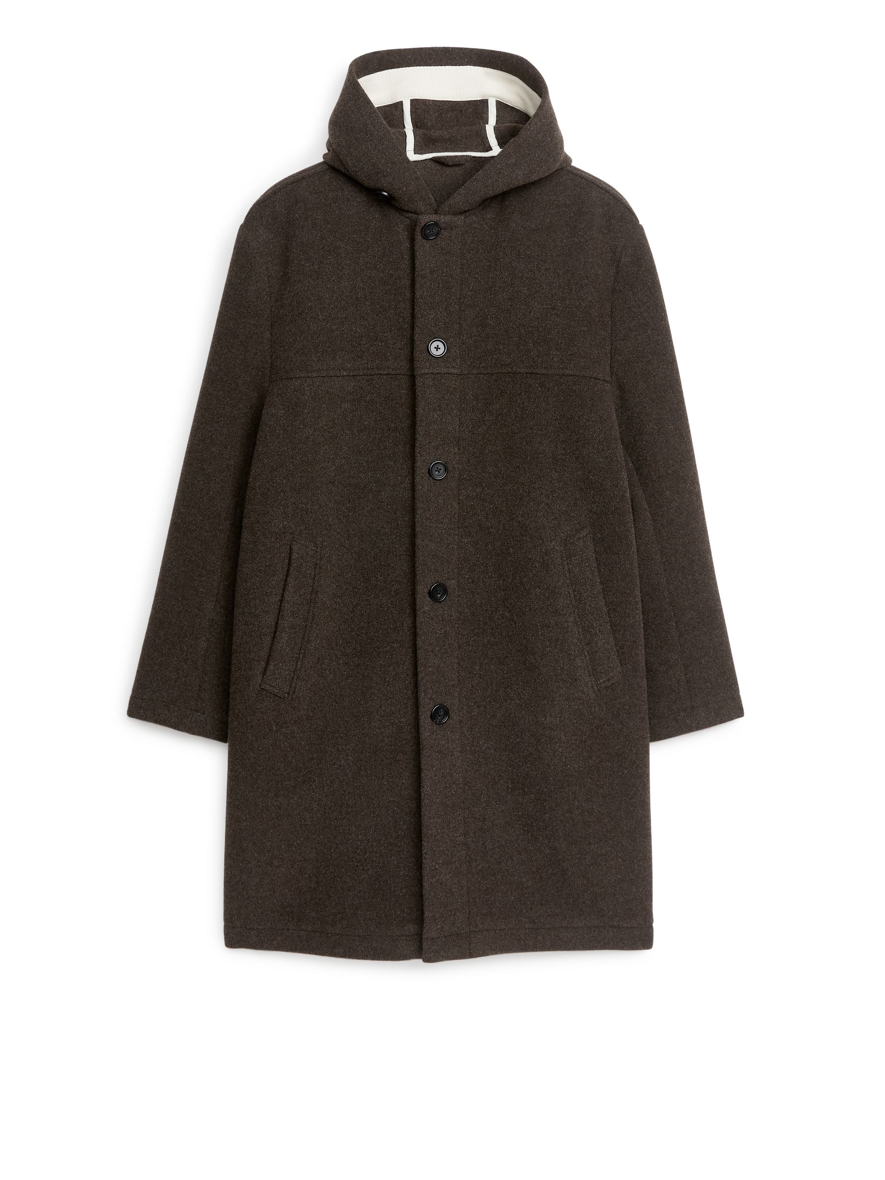 Hooded Duffle Coat - Brown Melange - Regular fit - Men - StillMedia/DescriptiveStillLife - 4