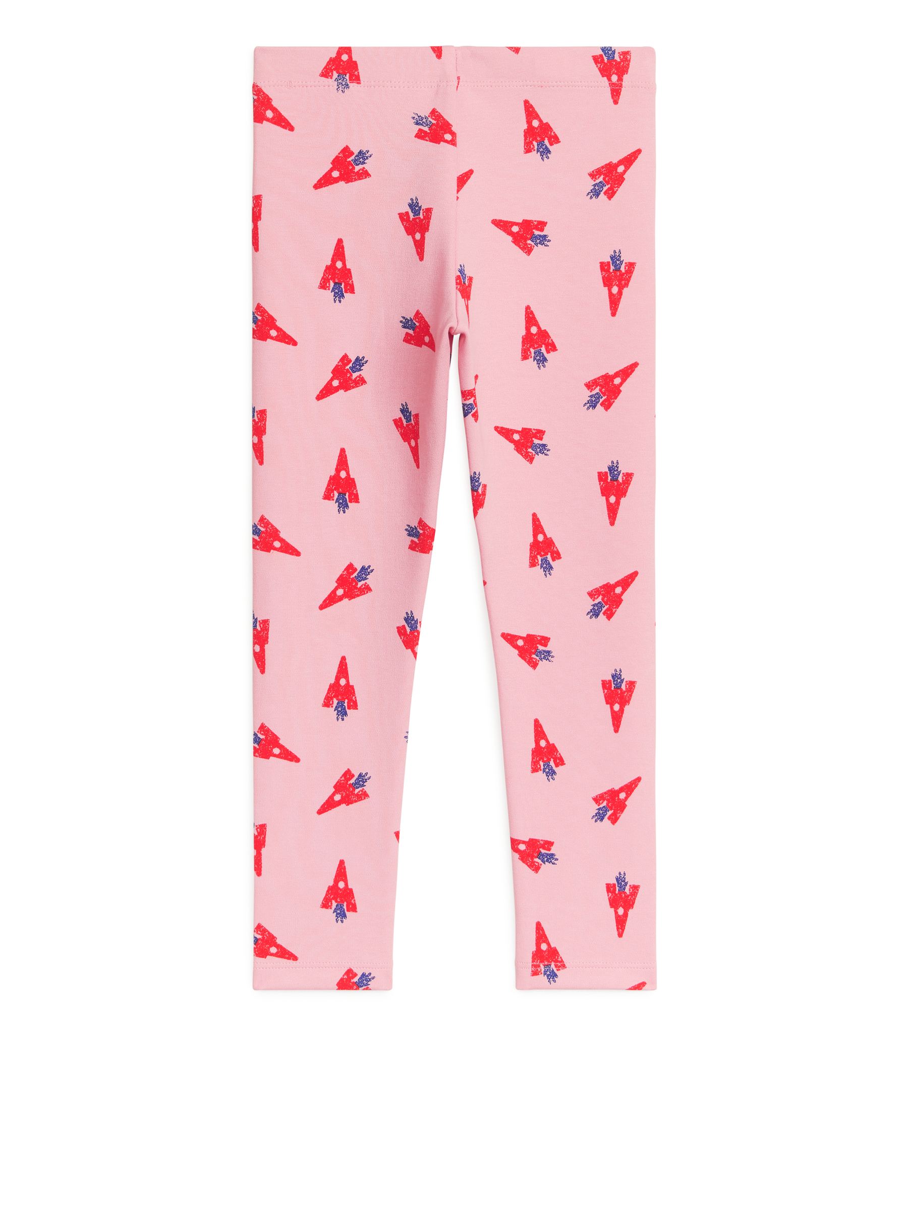Dżersejowe legginsy - Różowy/rakiety kosmiczne - Wąski fason - Children - StillMedia/DescriptiveStillLife - 1