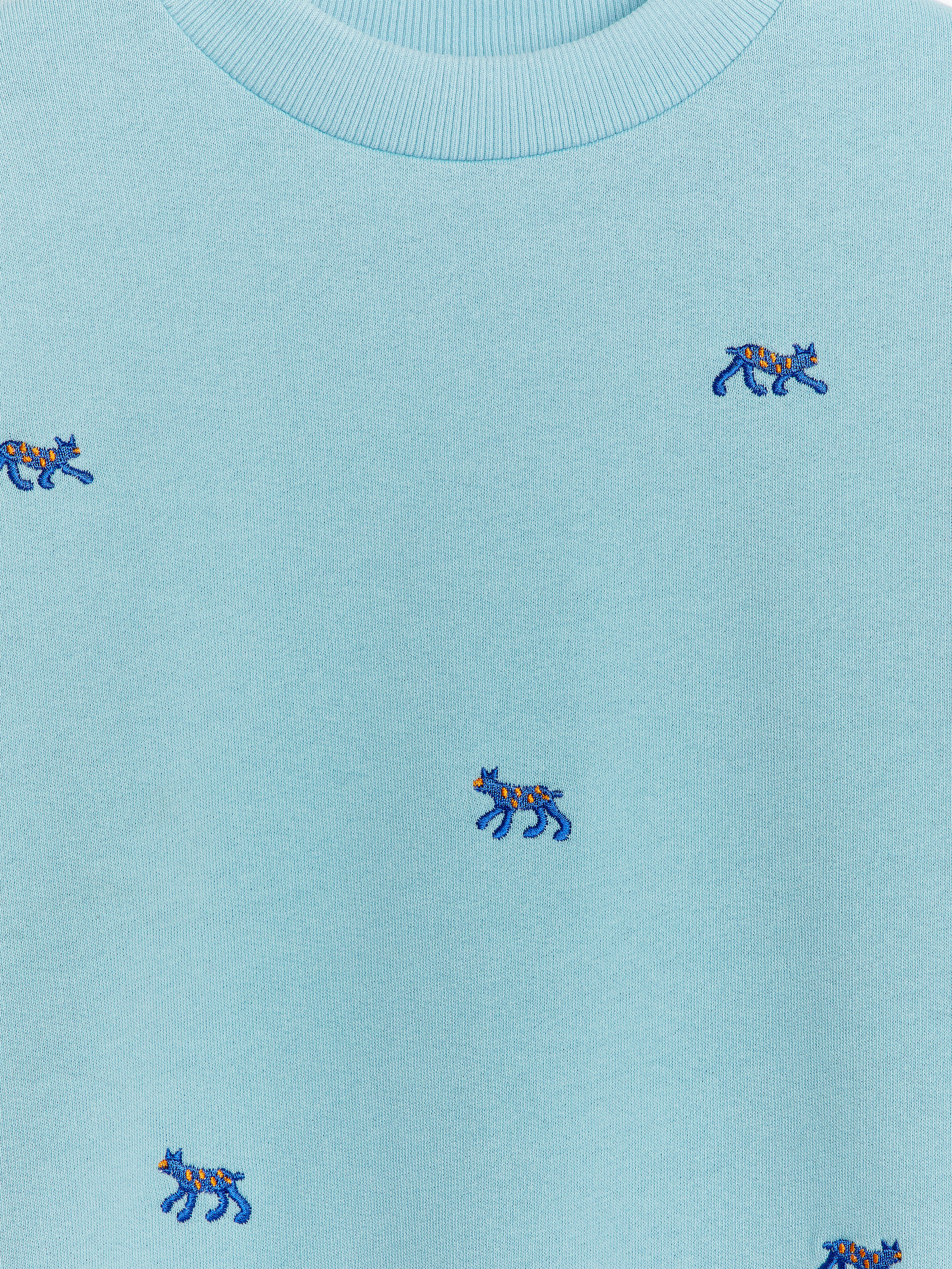 Sweatshirt mit Stickerei - Blasses Türkis/Luchs - Regular Fit - Kinder - 1138746008