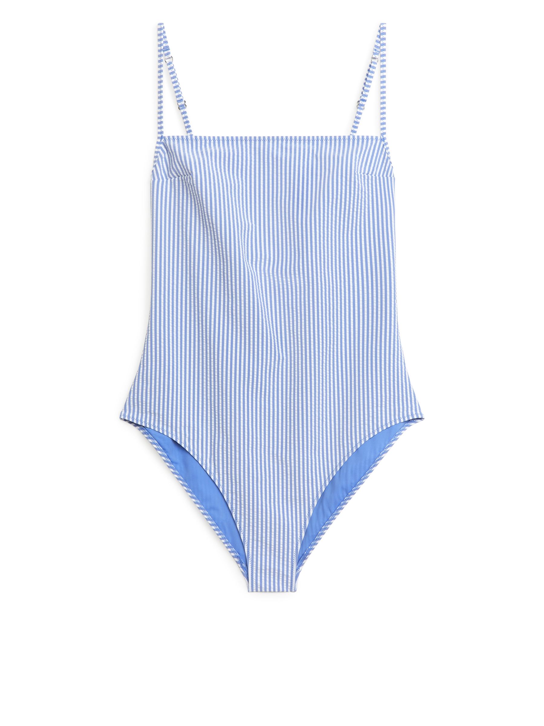 Seersucker Swimsuit - Light Blue/White - Women - StillMedia/DescriptiveStillLife - 1