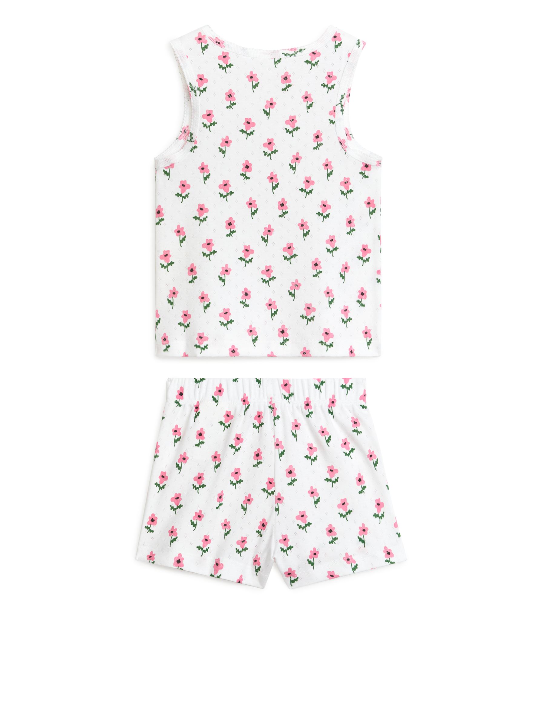 Ensemble pyjama en pointelle - Blanc / Fleuri - Regular fit - Enfant - StillMedia/DescriptiveStillLife - 3