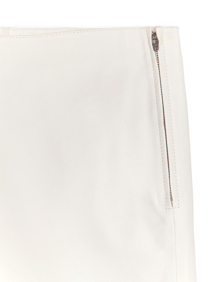 Leather Skirt - White - Slim fit - Women - 1237971001