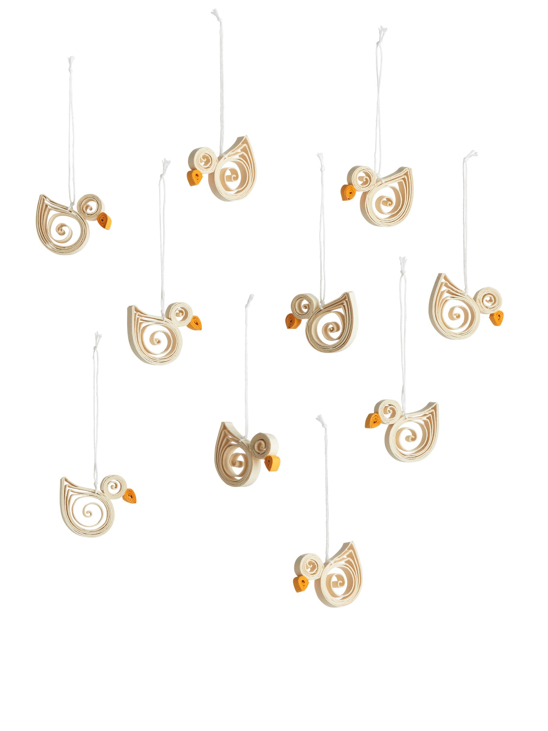 Juego de 10 adornos de papel de A World of Craft - Blanco roto - Homeware - StillMedia/DescriptiveStillLife - 1