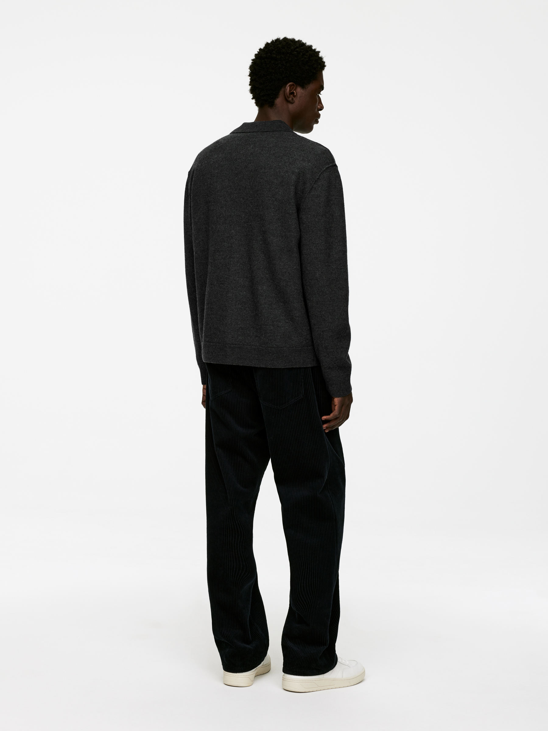 Boiled Wool Cardigan - Dark Grey - Regular fit - Men - StillMedia/Lookbook - 6