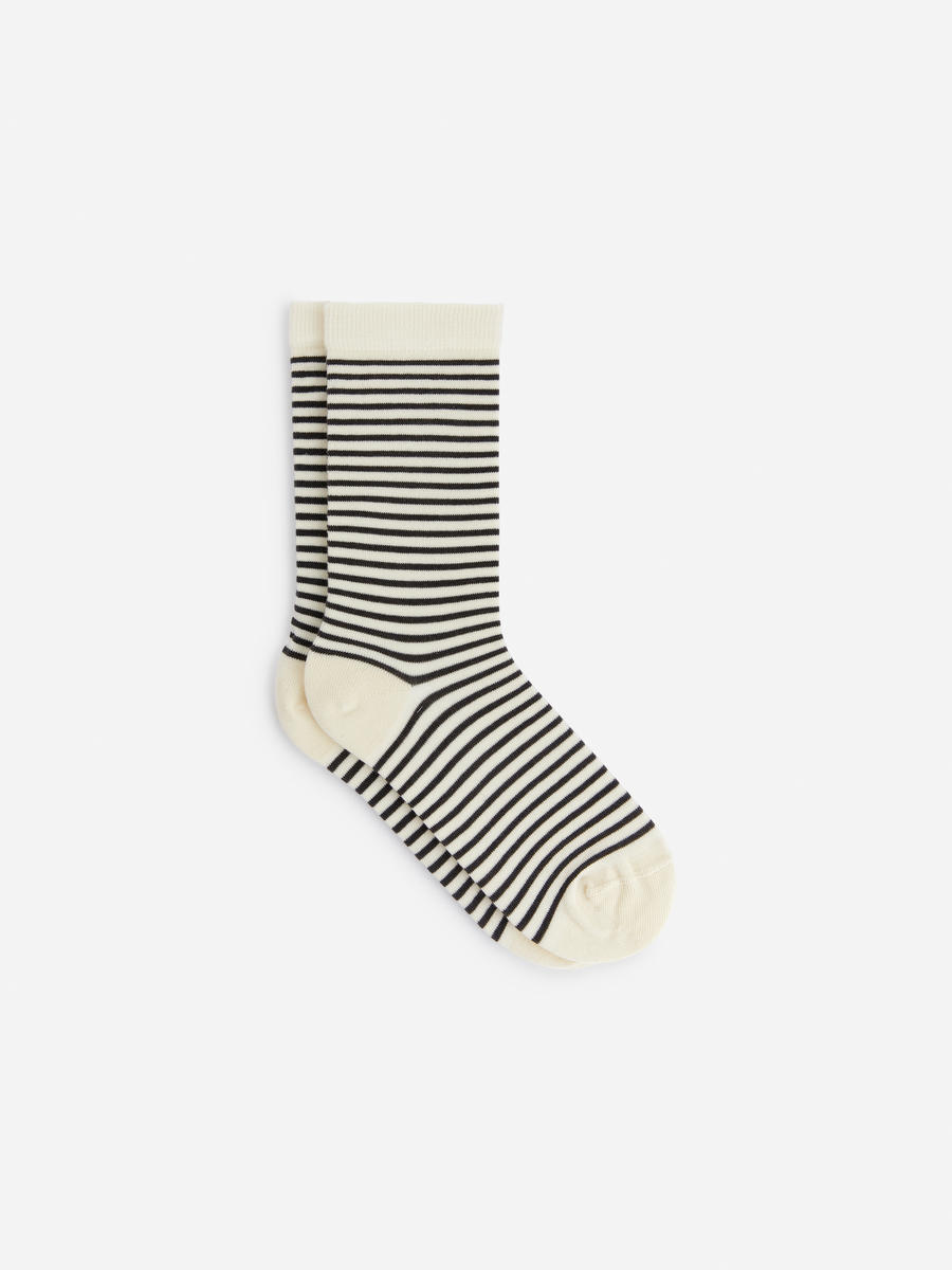 Gestreifte Baumwollsocken-#48474B-12681