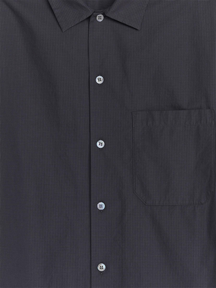 Checkered Poplin Shirt - Black - Relaxed fit - Men - 1231082001