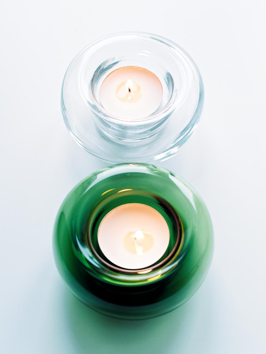 Glass Tealight Holder-Green-1262554002