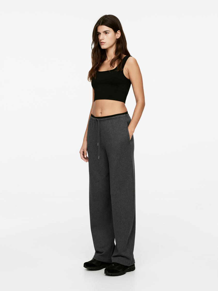 Wide-Leg Sweatpants-#48474B-13108