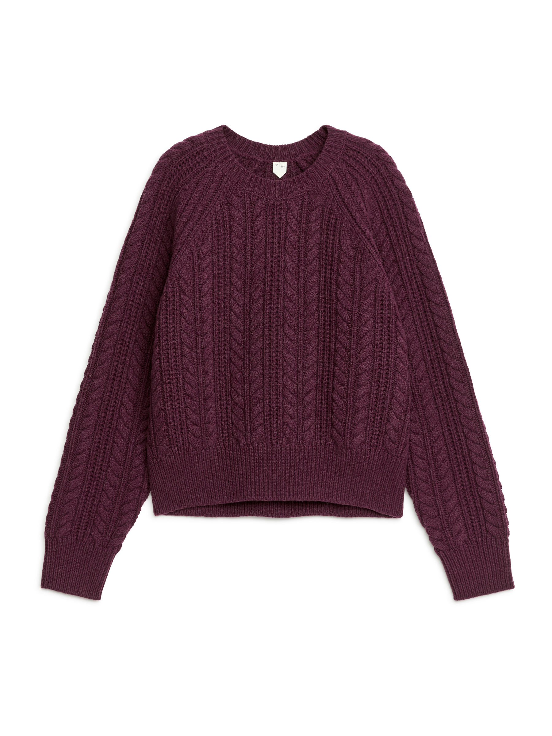 Cable-Knit Wool Jumper - Dark Red - Regular fit - Women - StillMedia/DescriptiveStillLife - 1