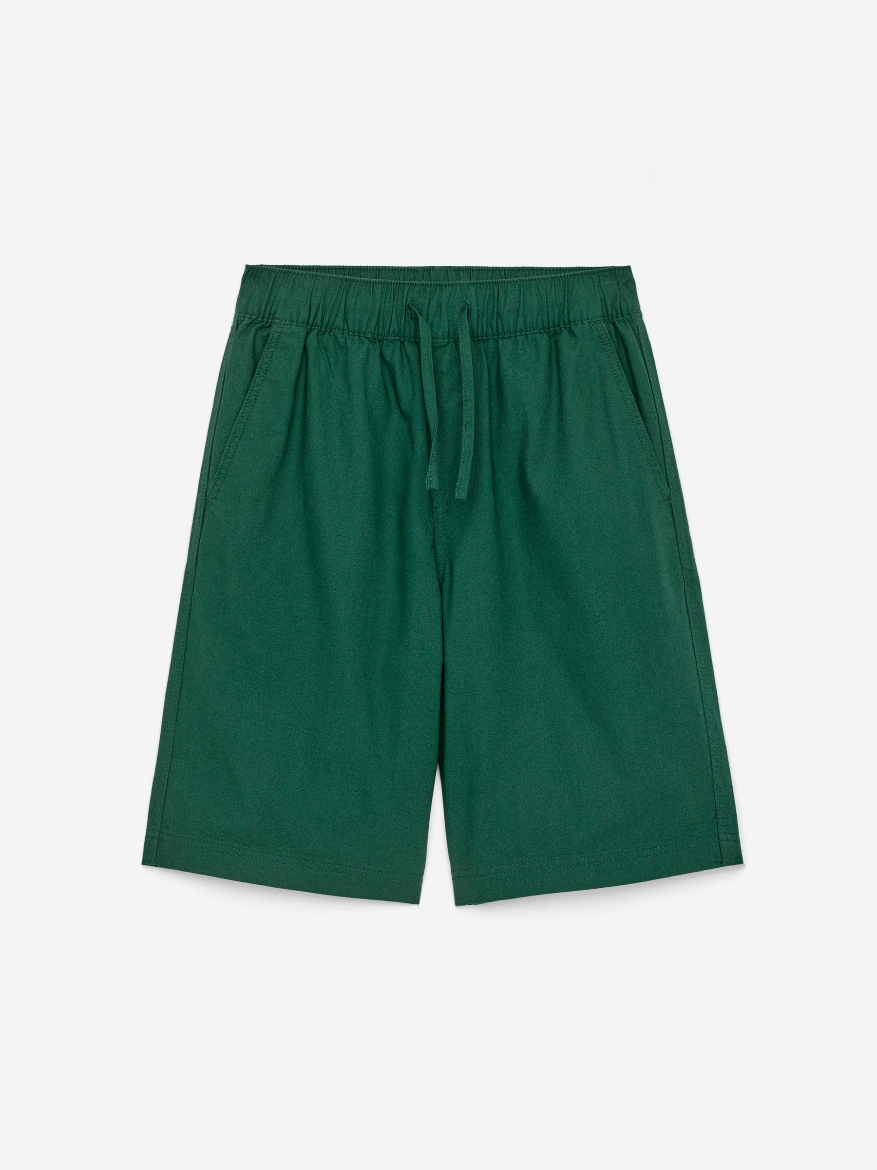Relaxed Cotton Shorts-#43574B-15566