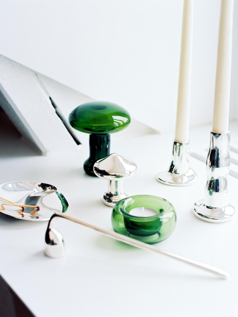 Glass Tealight Holder-Green-1262554002