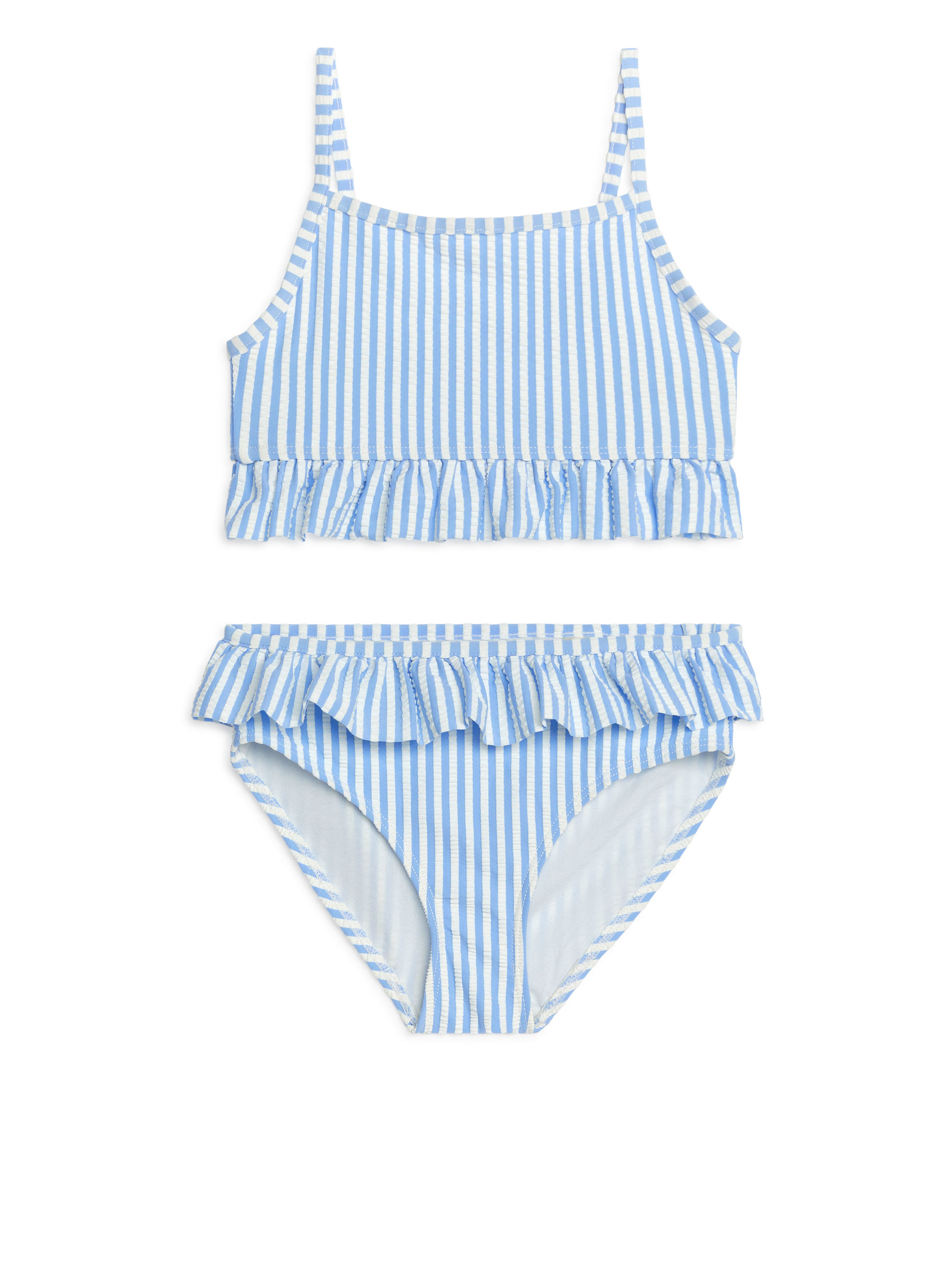 Seersucker-Bikini mit Rüschen - Hellblau/Weiß - Regular Fit - Children - StillMedia/DescriptiveStillLife - 1
