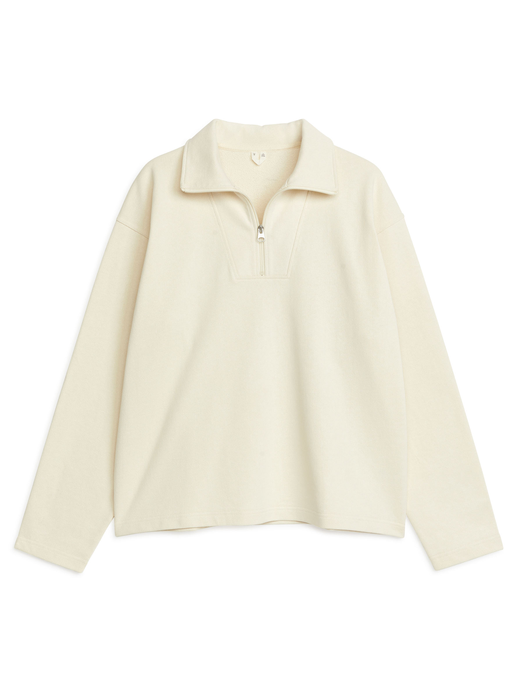 Half-Zip Cotton Jumper - Off White - Relaxed fit - Men - StillMedia/DescriptiveStillLife - 2