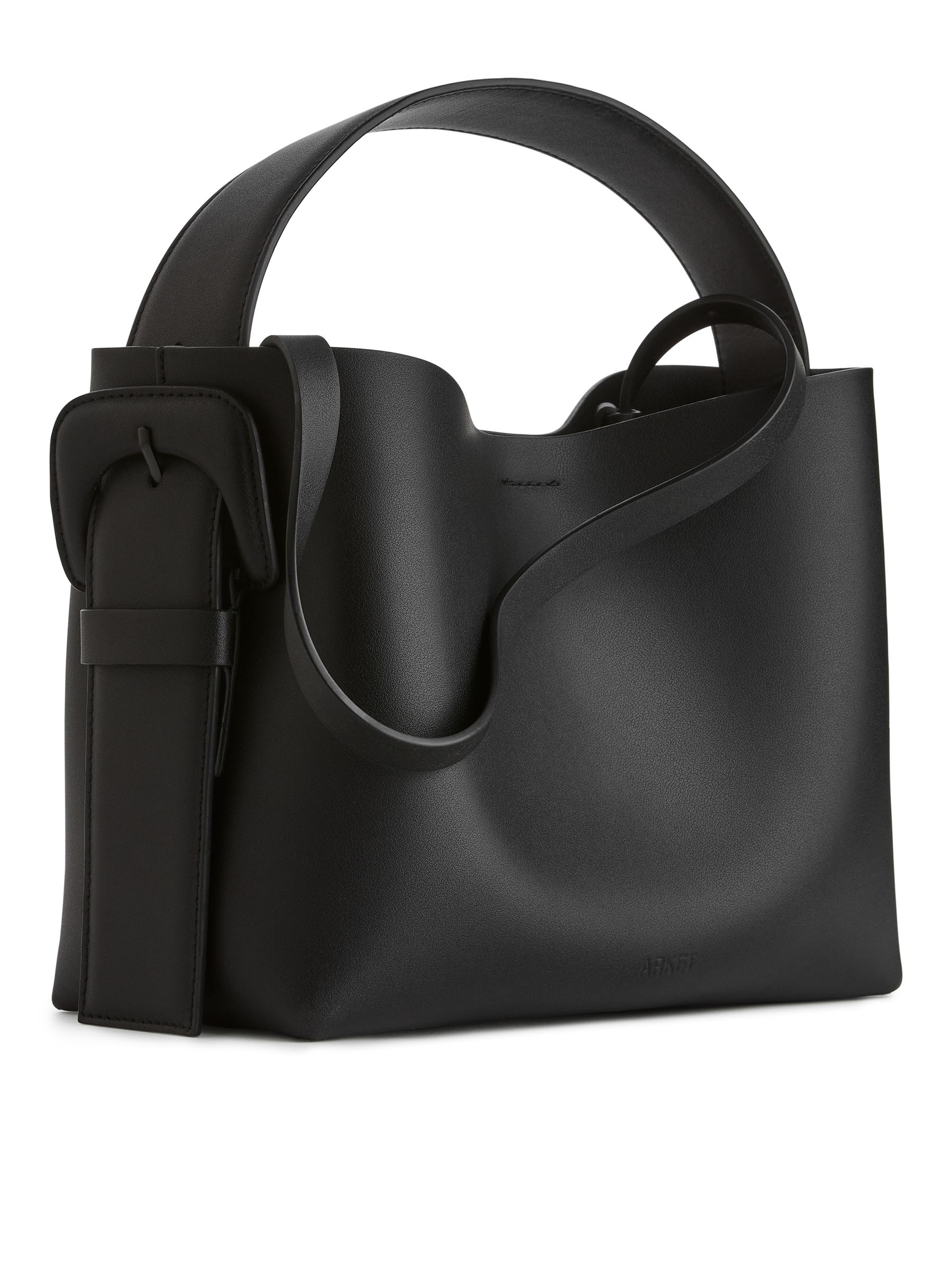 Rigid Leather Crossbody Bag – Black – Women – ARKET NO