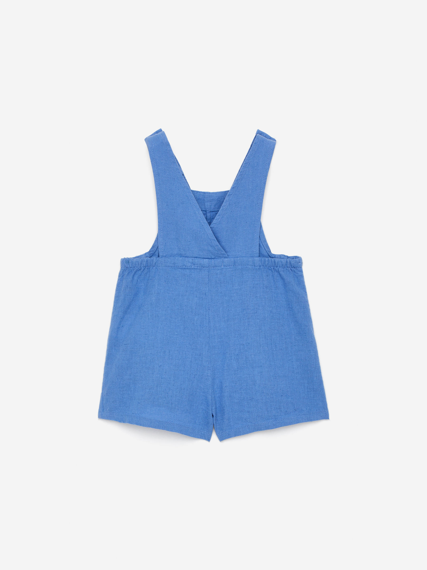 Linen-Cotton Dungarees - Blue - Children - StillMedia/DescriptiveStillLife - 1