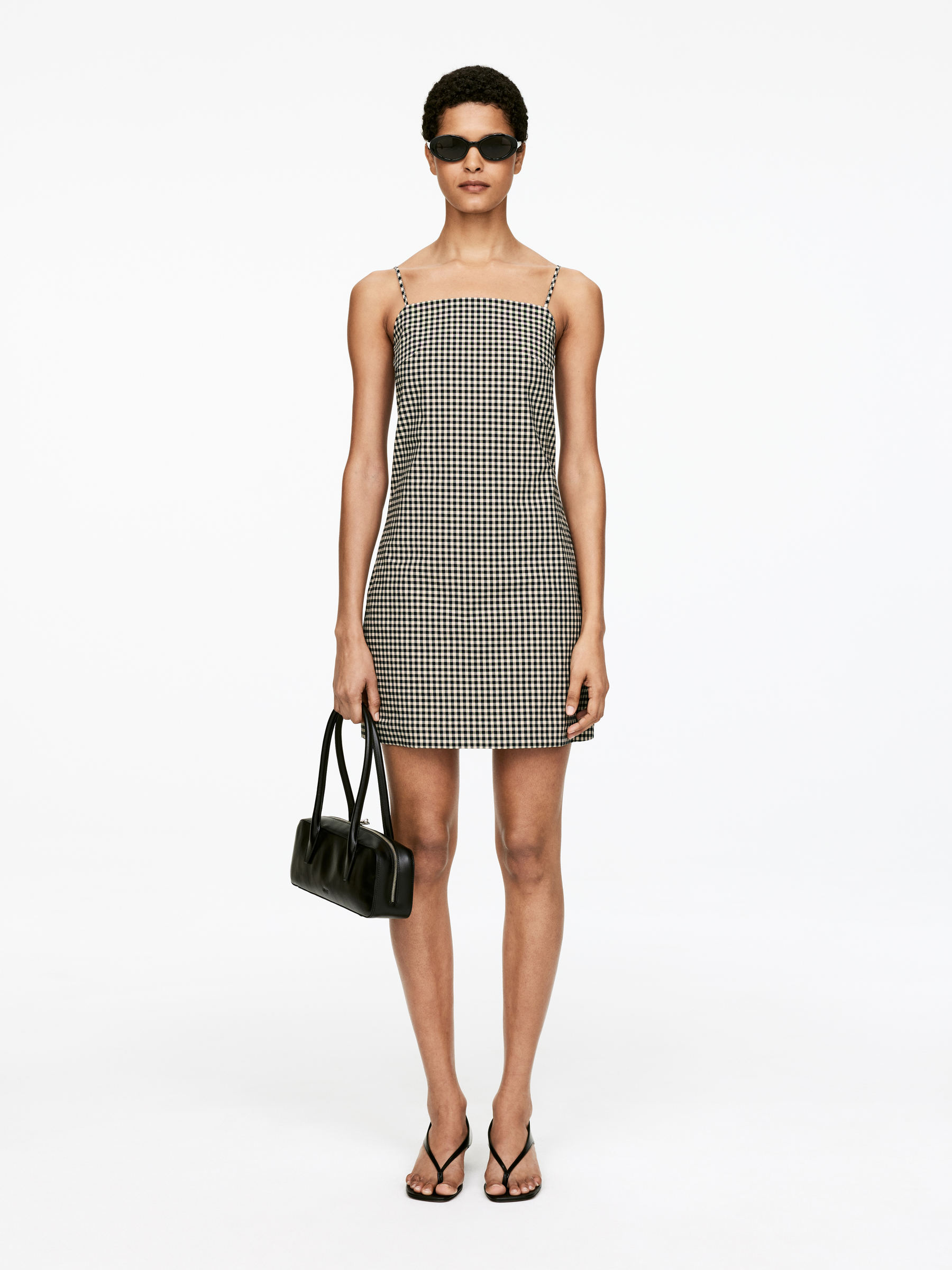 Mini Gingham Dress-#0A041F-15646