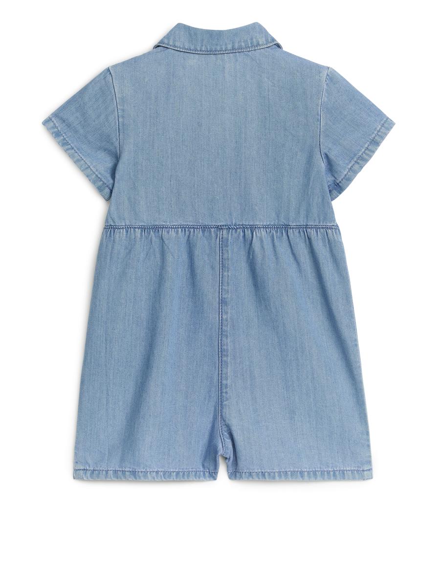 Short Denim Jumpsuit-#8898BA-4072