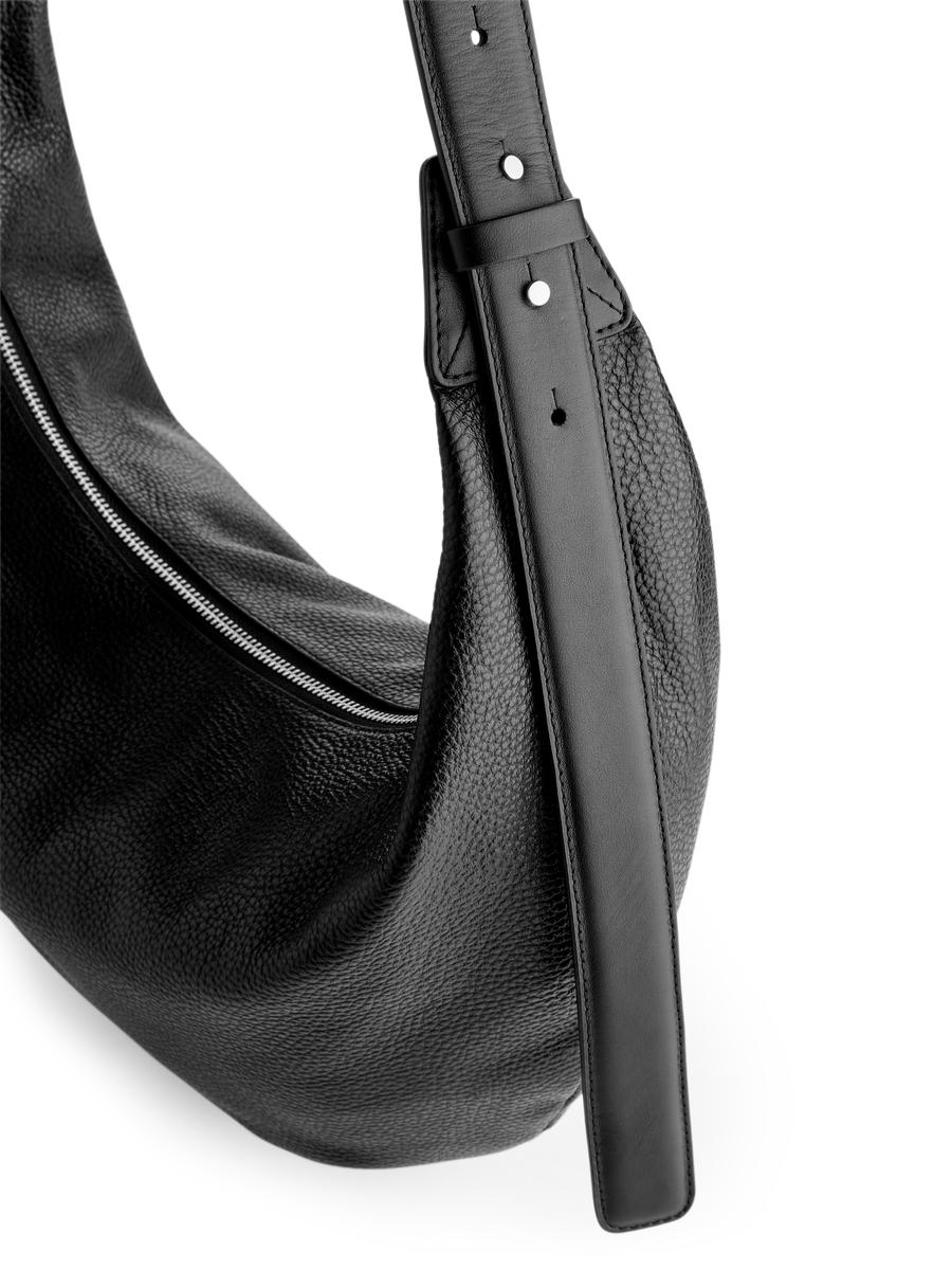 Curved Leather Bag-#272628-3049