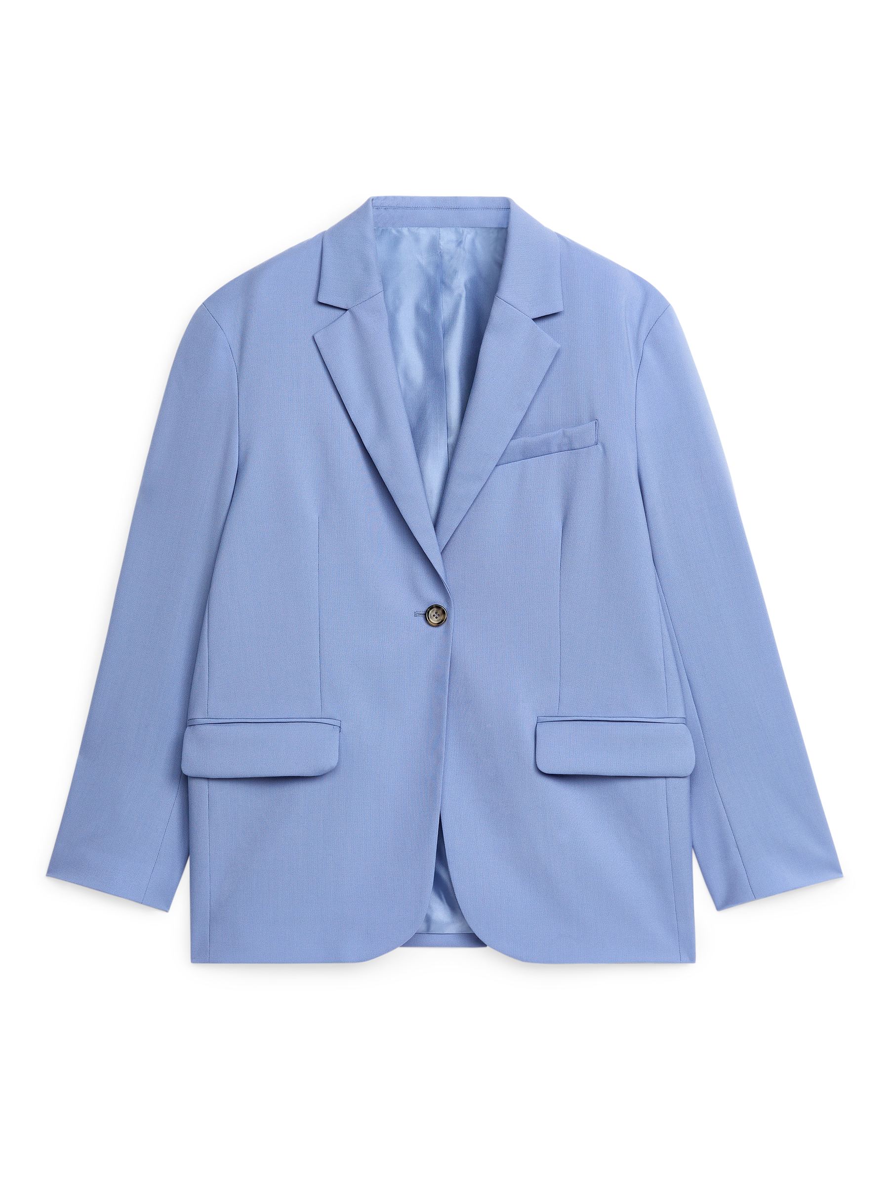 Oversized Wool Hopsack Blazer-#888FB4-10976