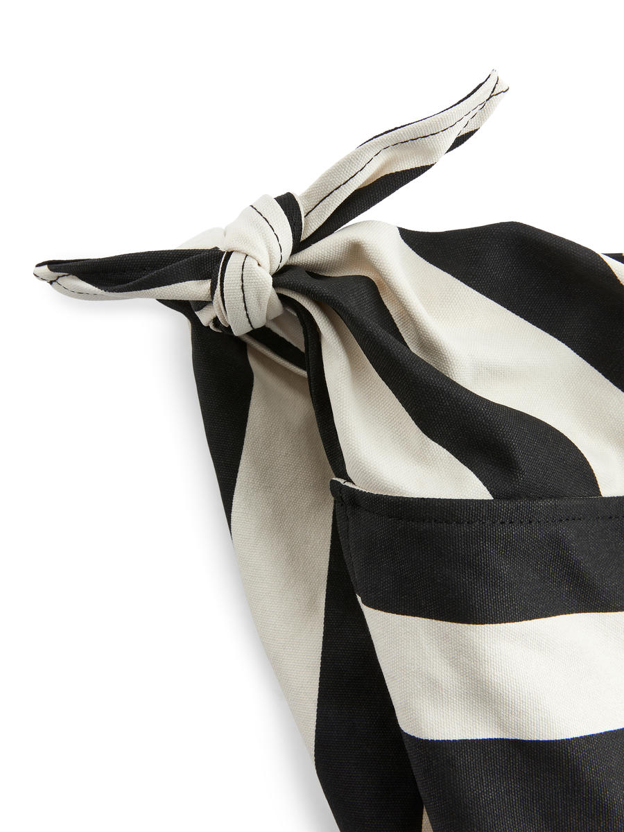 Twisted Cotton Tote - White/Black - Women - 1222308001