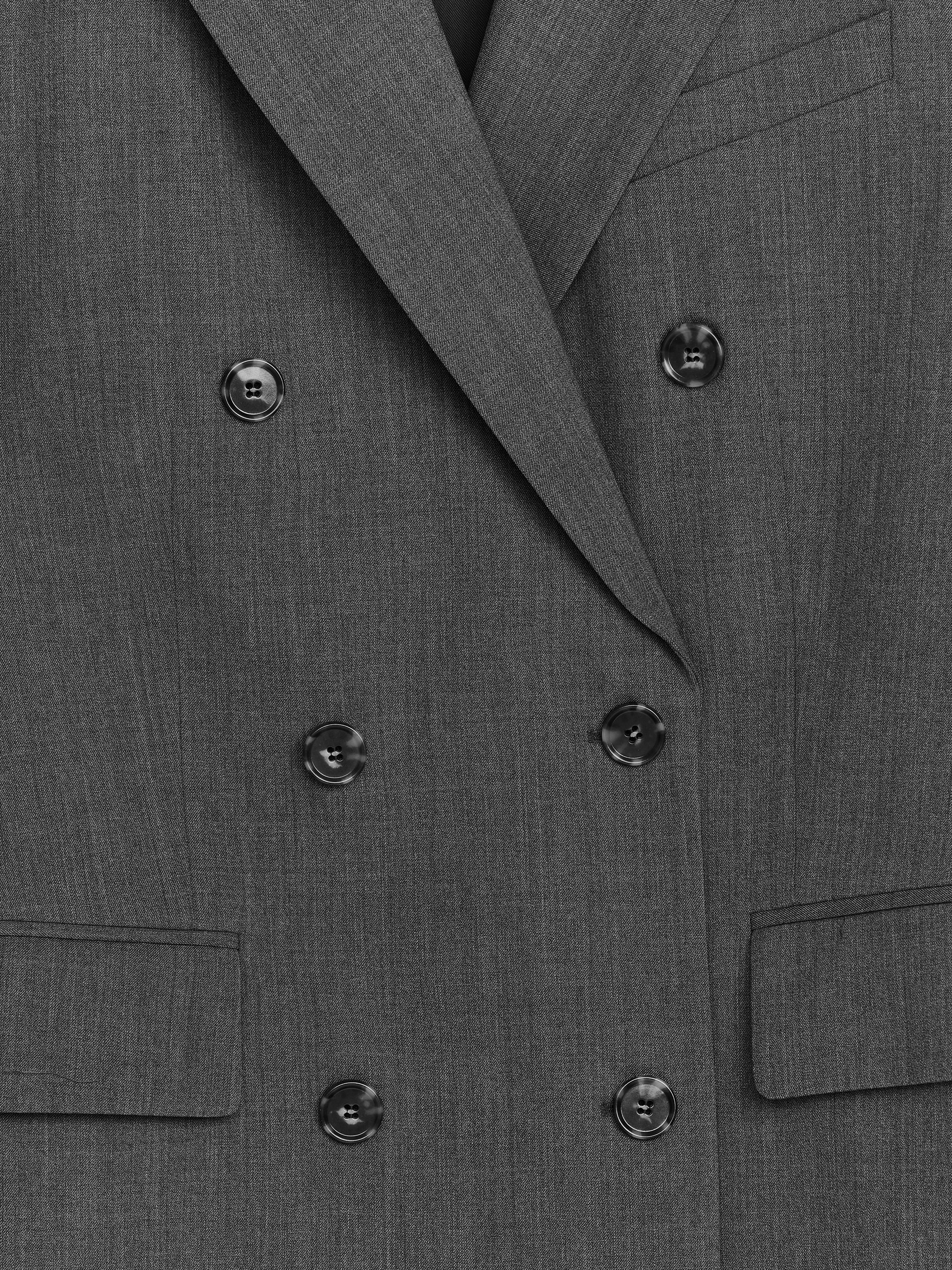 Oversized Double-Breasted Coat – Grey Melange – ARKET WW