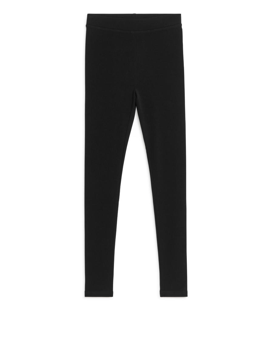 Rib-Knitted Leggings - Black - Slim fit - Women - 1213832001