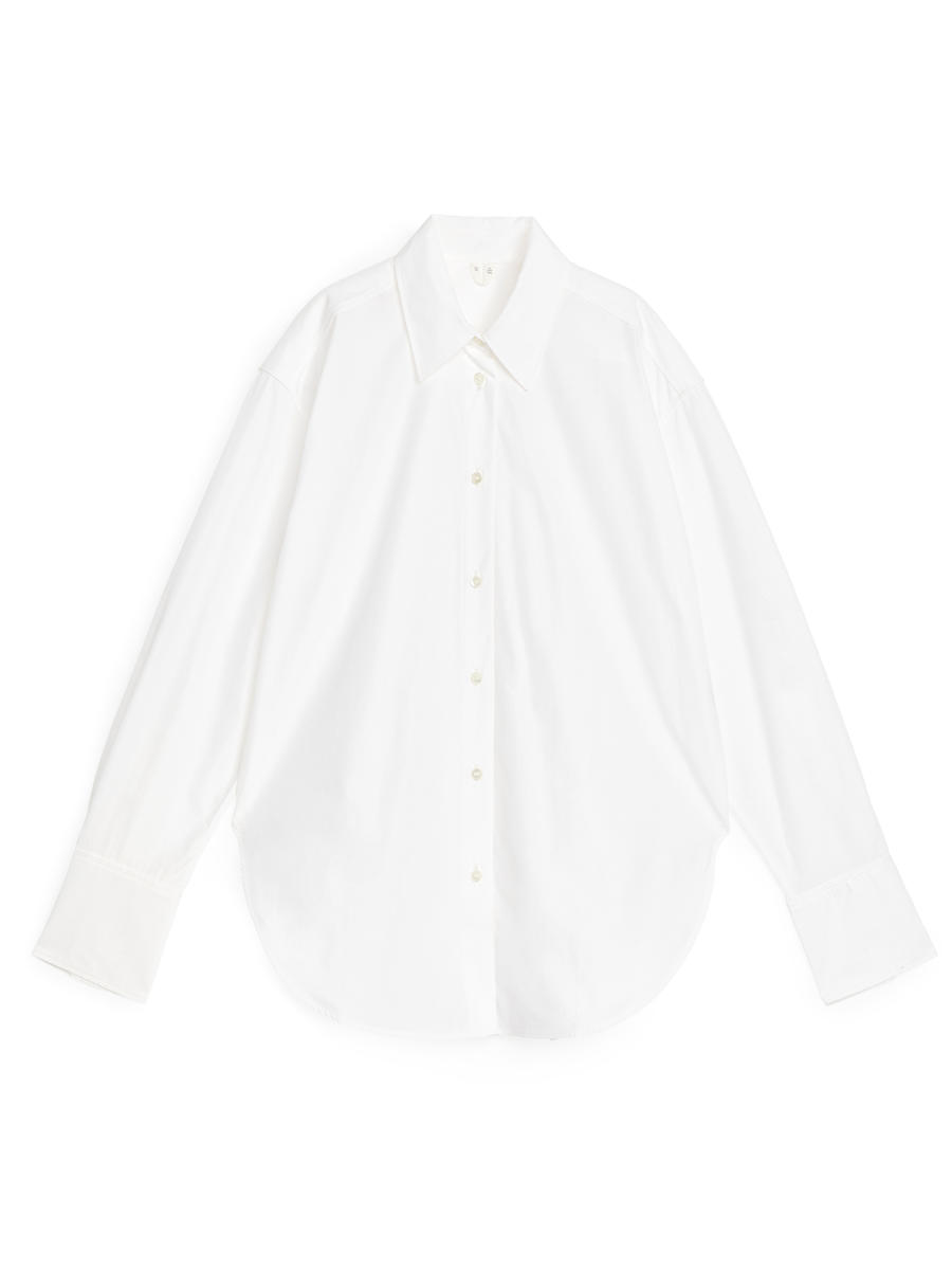 Relaxed-Fit Poplin Shirt-#FFFFFF-11627