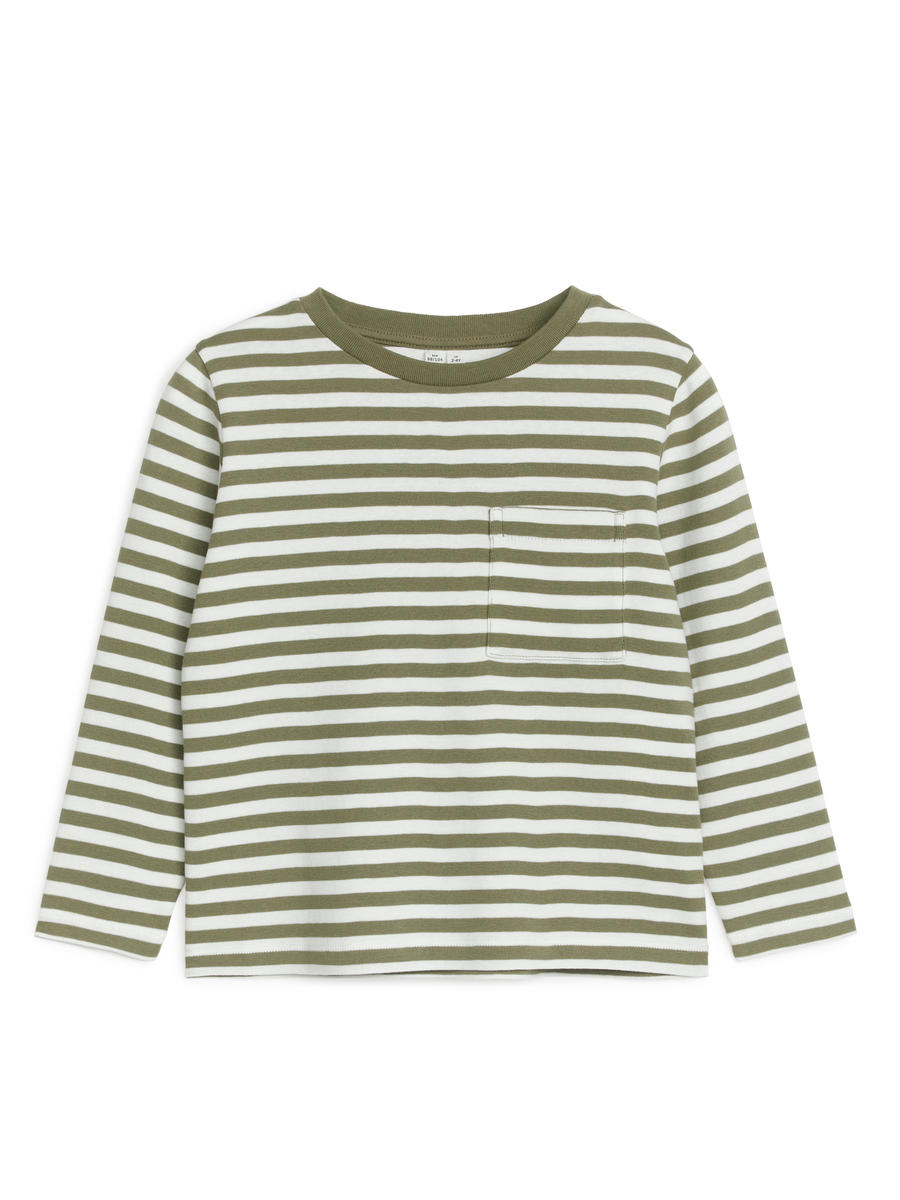 Long-Sleeved T-Shirt - Off-White/Green - Regular fit - Children - 1103628012