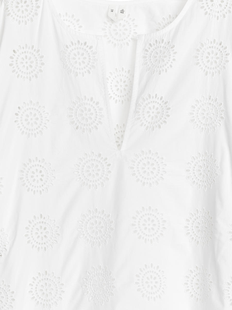 Embroidered Tunic Dress - White - Loose fit - Women - 1231393001