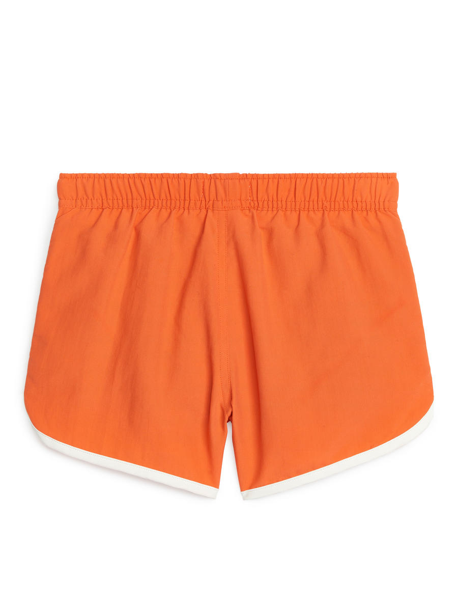 Badeshorts mit kontrastfarbenen Paspeln-#D67149-7848