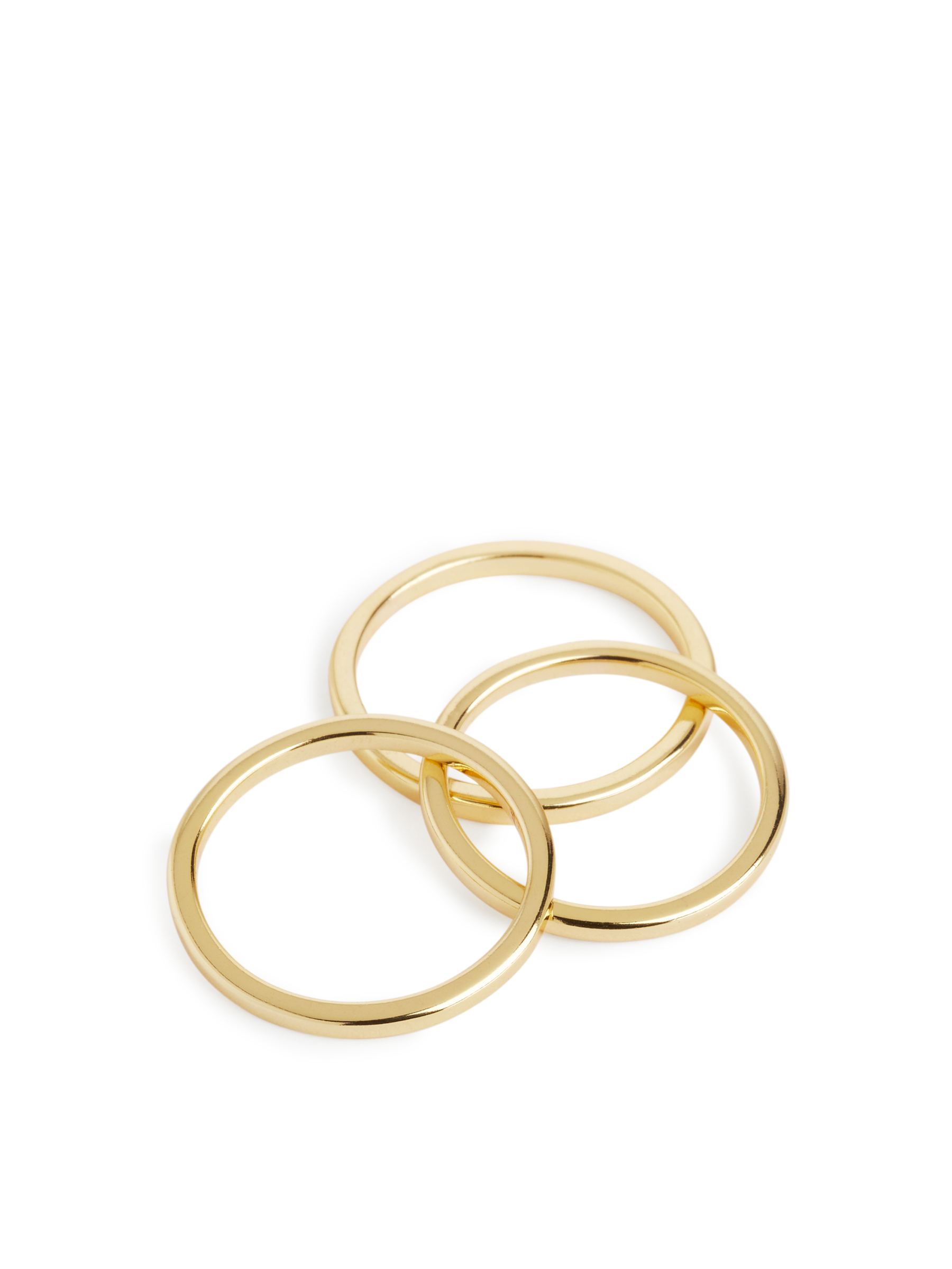 Set da 3 anelli in argento sterling placcato oro - Oro - Women - StillMedia/DescriptiveStillLife - 1