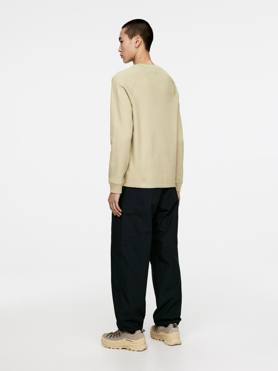 Sweatshirt mit Waffelmuster-#C1BEAA-12811