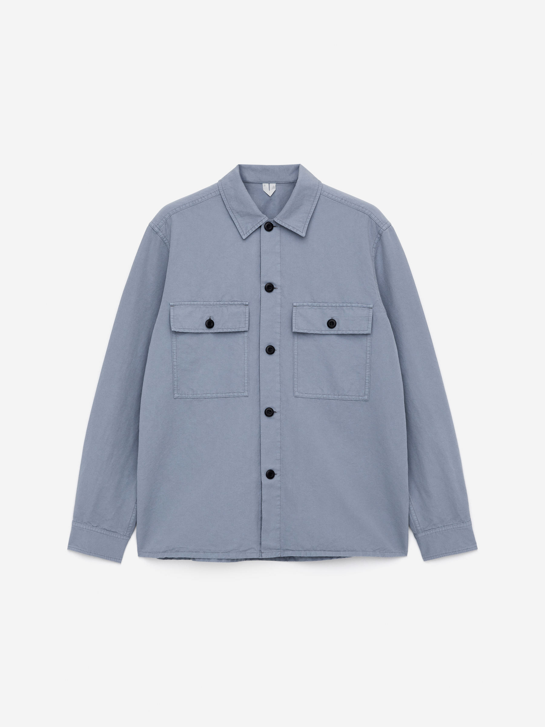 Cotton-Linen Overshirt-Blue-16022