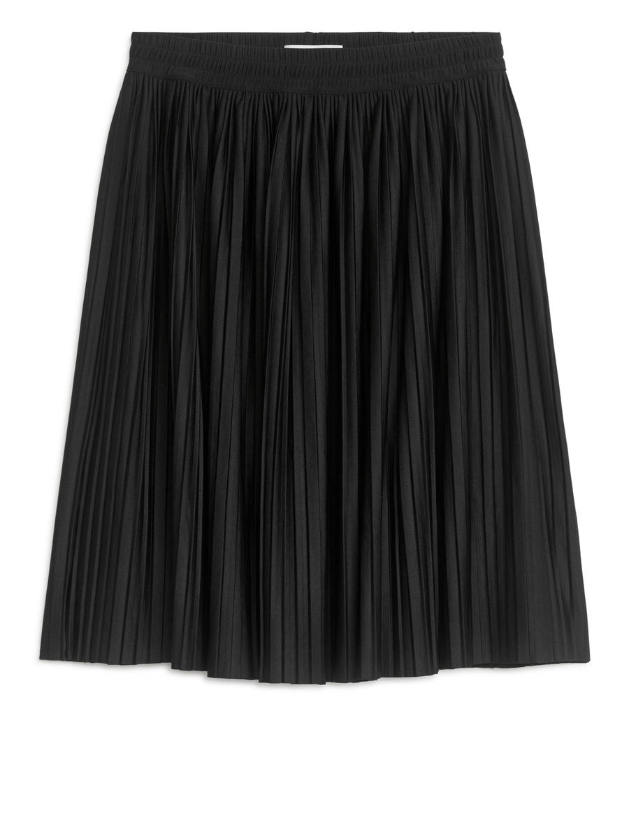 Pleated Midi Skirt-#272628-6276