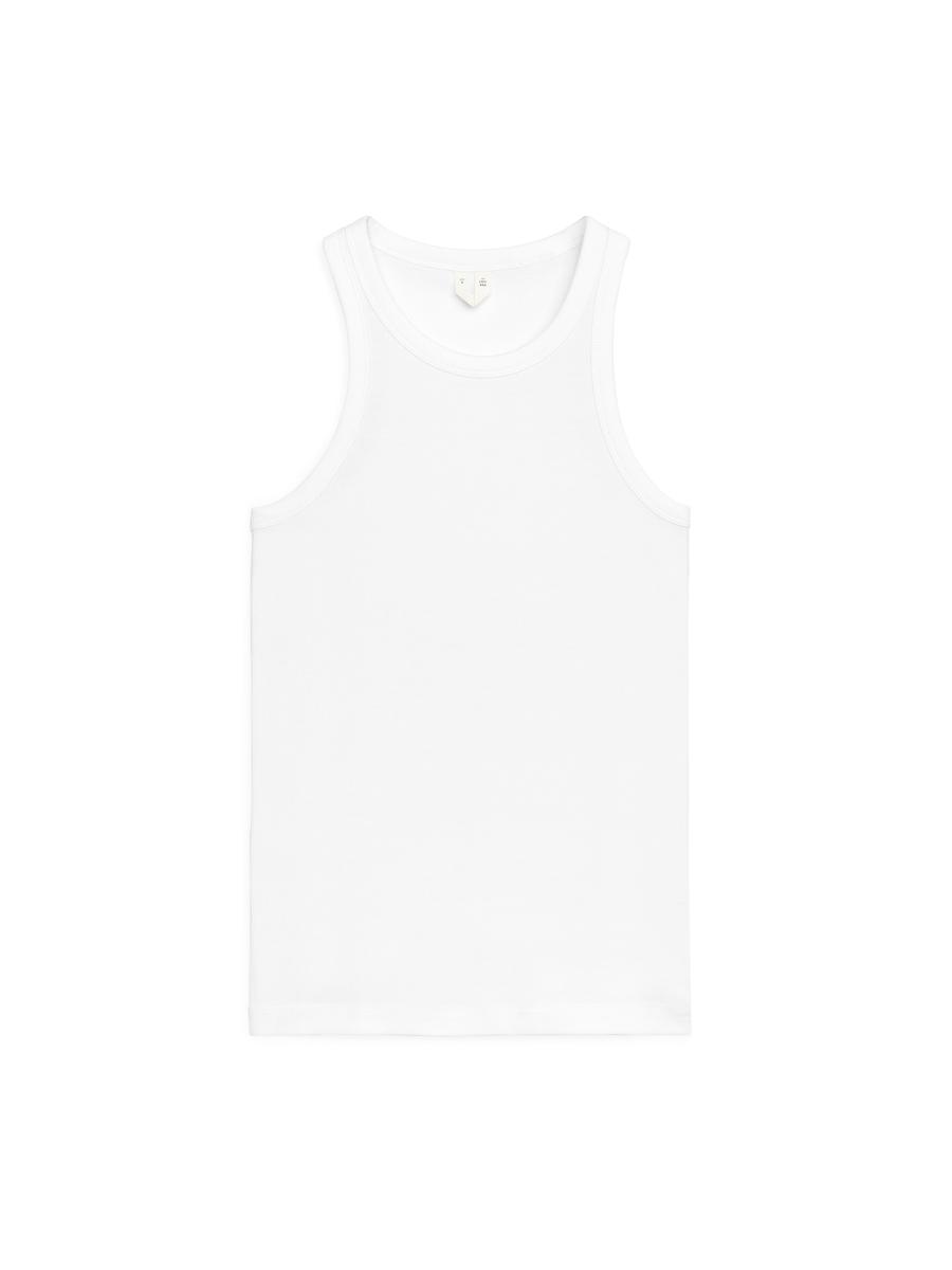 Rib Racer Tank Top-#FFFFFF-53