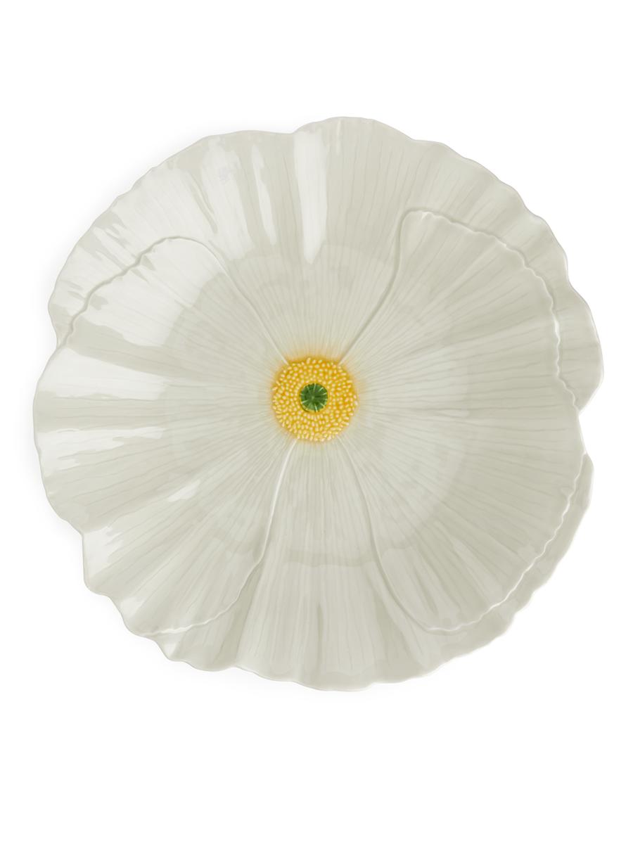 San Raphael Wild Flower Centrepiece Plate, 40 cm-#ECE9E2-3613