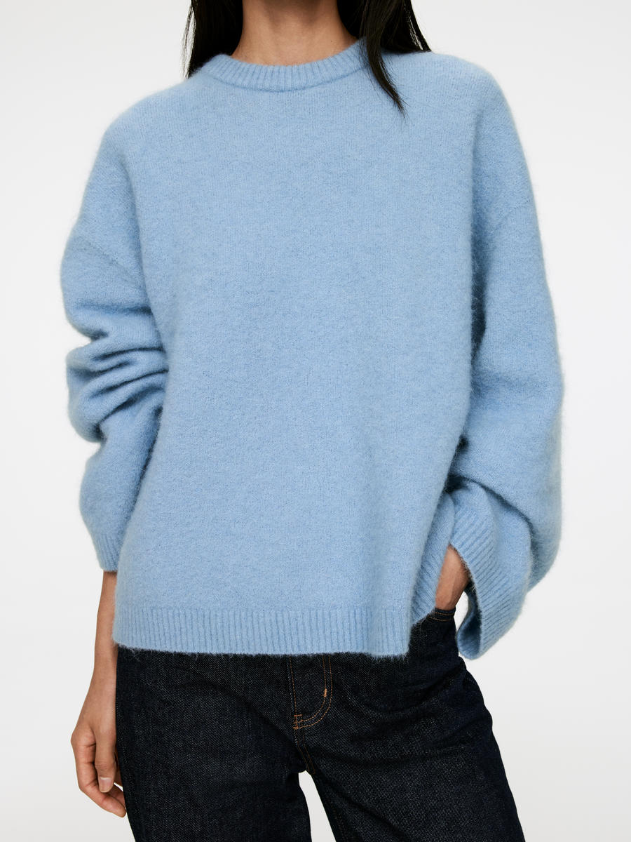 Alpaca-Wool Blend Jumper-#8898BA-13472